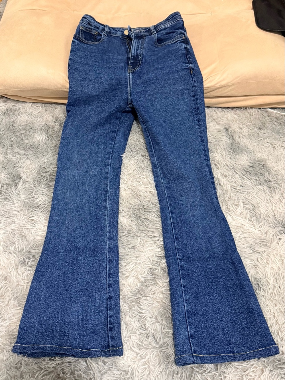 Zara Dark Blue Wide Leg Jeans
